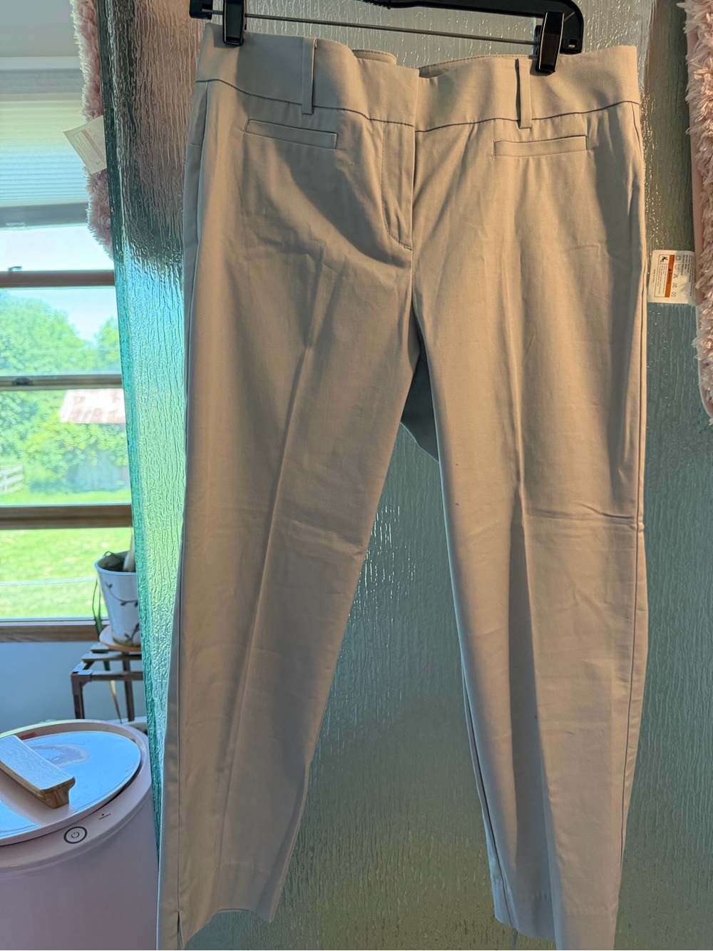 Light Grey Ann Taylor Devin Cropped Dress Pant